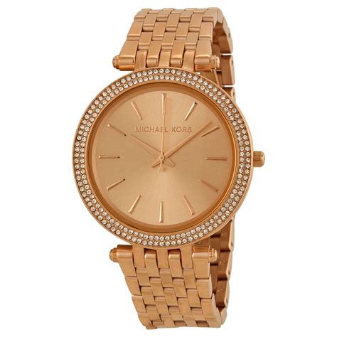 Michael Kors Darci Rose Gold Dial Pave Bezel Ladies .